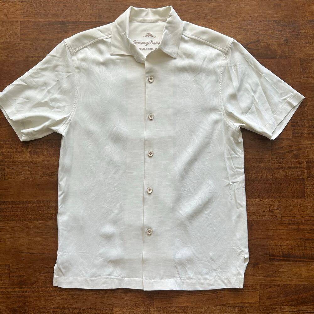 Tommy Bahama men’s silk collection, off-white resort, ready,   size small petite